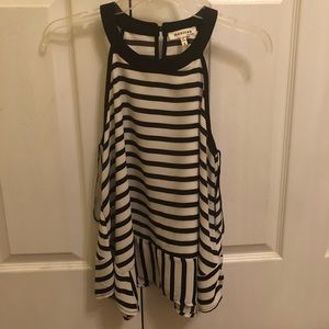black and white striped tank
